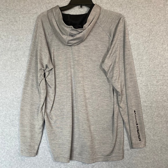 Under Armour Snap Button Heat Gear Long Sleeve Shirt Pullover Medium Loose Gray - Picture 7 of 7